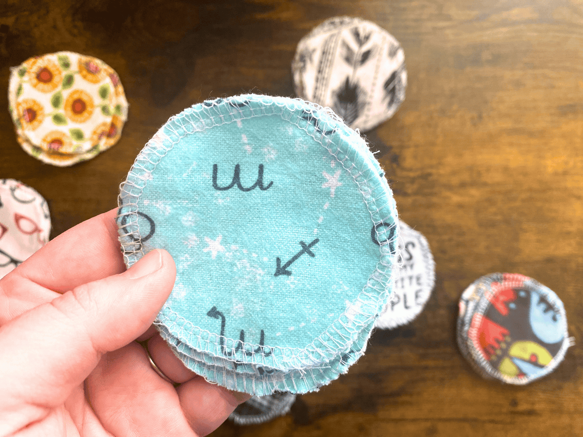 Cotton flannal rounds - set of 4 recycled fabric face rounds