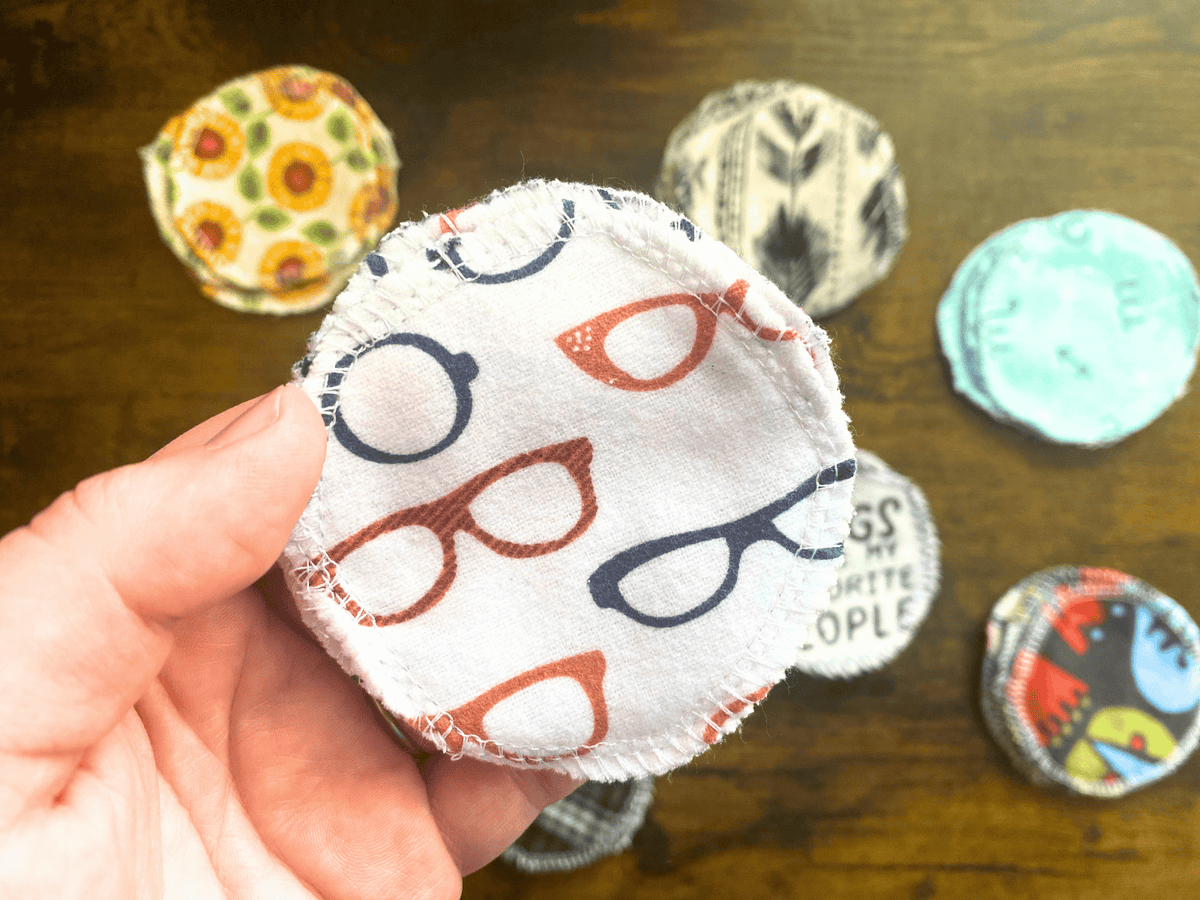 Cotton flannal rounds - set of 4 recycled fabric face rounds